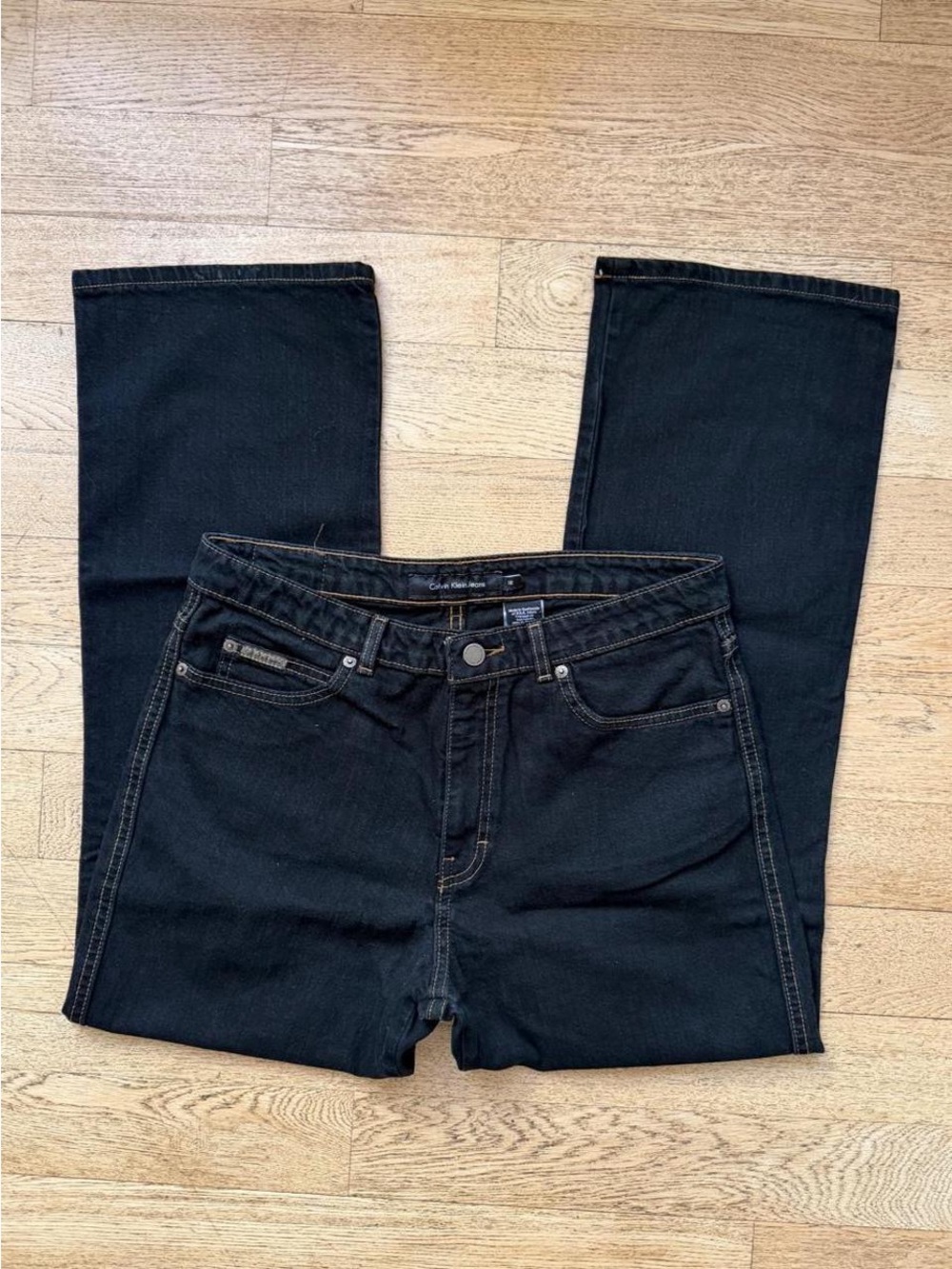 Calvin Klein Jeans Baggy Dark Wash Boyfriend Wide Leg Denim